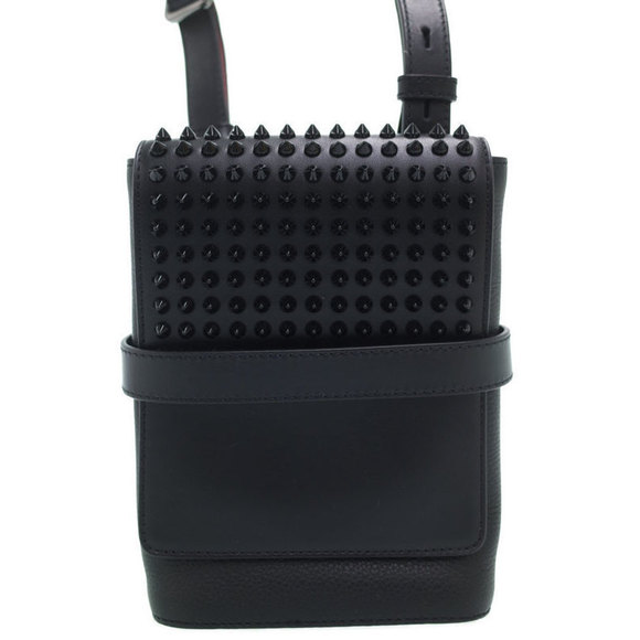 Christian Louboutin Benech Reporter Spike Shoulder Bag Leather - Picture 1 of 8